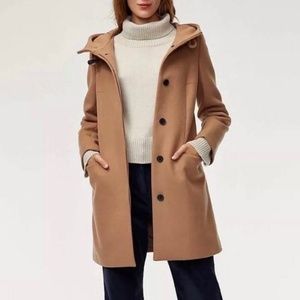 Aritzia Tan Hooded Coat